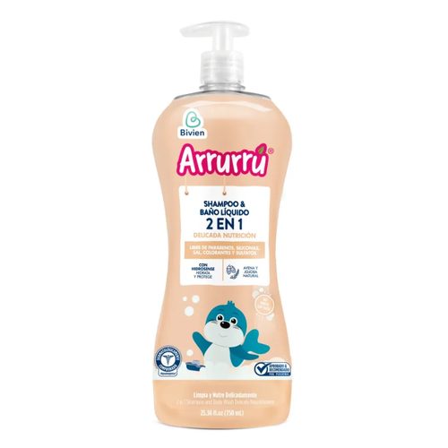 Shampoo Y Baño Liquido Arrurru 2 En 1 Avena