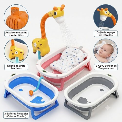 Tina Plegable Whale + Ducha Baby Cuchi
