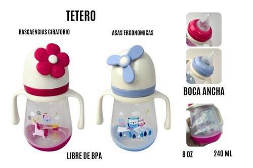Tetero 8Onz Flor