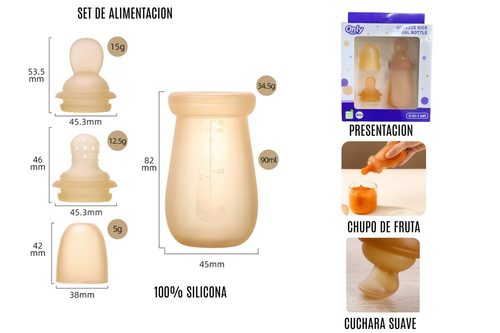 Set De Tetero Cuchara Silicona