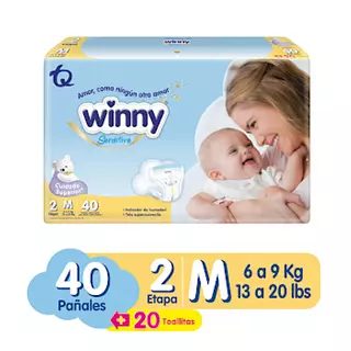 Pañal Winny Sensitive Etapa 2 X 40